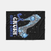 ブルーリボン女性結腸鏡結腸直腸結腸管 フリースブランケット (正面(横))