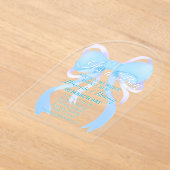 ブルーリボン男の赤ちゃんシャワーアーチ アクリル招待状 (レイダウン)