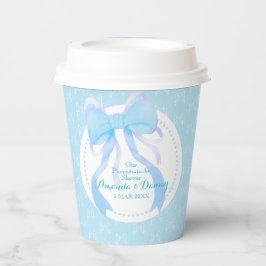 ブルーリボン男の赤ちゃんシャワー 紙コップ