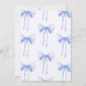 ブルーリボン結び目ブライダルシャワー 招待状 (裏面)