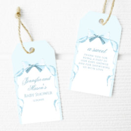 ブルーリボン赤ちゃんシャワー感謝していユーメッセージカード ギフトタグ