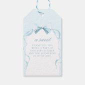 ブルーリボン赤ちゃんシャワー感謝していユーメッセージカード ギフトタグ (裏面)