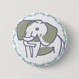 ブルーリボン額縁|優雅で可愛い象イラスト 缶バッジ