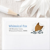 ブルーリボン、キツネ差出人住所ラベル ラベル (インサイチュ)