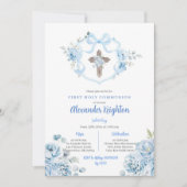 ブルーリボン クレスト 初領聖体 招待状 (正面)