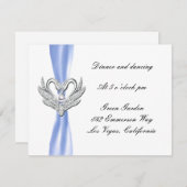 ブルーリボン シルバースワン 披露宴 招待状カード 招待状 (正面/裏面)