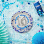 ブルーリボン&スターズ紙吹雪10歳誕生パーティー ペーパープレート (パーティー)