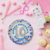 ブルーリボン&スターズ紙吹雪10歳誕生パーティー ペーパープレート (パーティー)