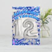 ブルーリボン&スターズ紙吹雪12歳誕生パーティー 招待状 (スタンド正面)