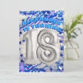 ブルーリボン&スターズ紙吹雪18歳誕生パーティー 招待状 (スタンド正面)