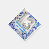 ブルーリボン&スター紙吹雪13thバースデーパーティー スタンダードカクテルナプキン (角)