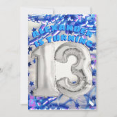 ブルーリボン&スター紙吹雪13thバースデーパーティー 招待状 (正面)