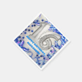 ブルーリボン&スター紙吹雪16thバースデーパーティー スタンダードカクテルナプキン (角)