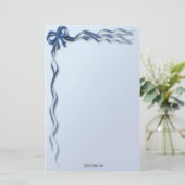 ブルーリボン&ボウ縁ど 便箋 (スタンド正面)