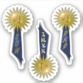 ブルーリボン#1パパ#1サンステッカー シール (正面)