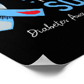 ブルーリボンI衣服グレーブルー私の息子の糖尿病a ポスター (角)