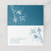 ブルーリリーの結婚輪郭の折り畳み プレイスカード (外部開封)