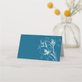 ブルーリリーの結婚輪郭の折り畳み プレイスカード (裏面)