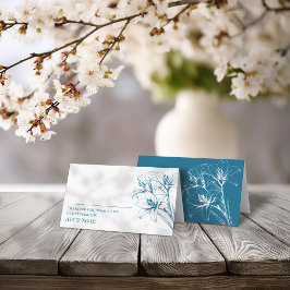 ブルーリリーの結婚輪郭の折り畳み プレイスカード