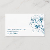 ブルーリリーの結婚輪郭 プレイスカード (正面)