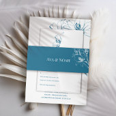 ブルーリリーの結婚輪郭 招待状ベリーバンド