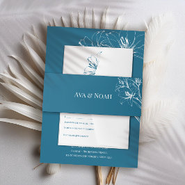 ブルーリリーの結婚輪郭 招待状ベリーバンド