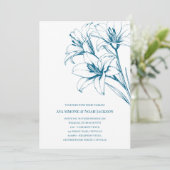 ブルーリリーの結婚輪郭 招待状 (スタンド正面)