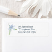 ブルーリリーウォーターカラー結婚ズ差出人住所 ラベル (インサイチュ)