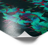 ブルーリリー花雨粒抽象芸術8x10 フォトプリント (角)