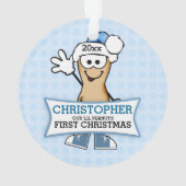 ブルーリルピーナッツベビー第1クリスマス オーナメント (裏面)