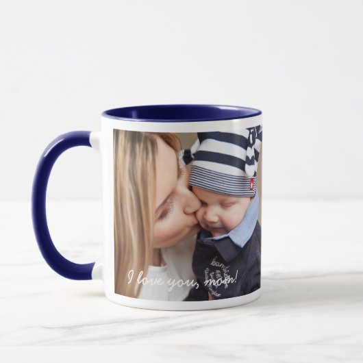 ブルーリンガーマグ追加の写真と文字 マグカップ (左)