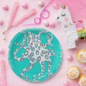 ブルーリングや輪タコティール（緑がかった色）アート ペーパープレート (パーティー)