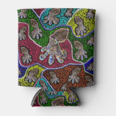 ブルーリングや輪タコドットアート缶スタッビーホルダー 缶クーラー (正面)