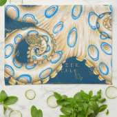 ブルーリングや輪タコヴィンテージマップ航海の キッチンタオル (折り畳み)