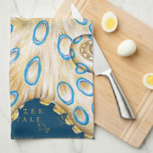 ブルーリングや輪タコヴィンテージマップ航海の キッチンタオル (四つ折り)