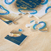 ブルーリングや輪タコヴィンテージマップ航海の ジグソーパズル (側面)