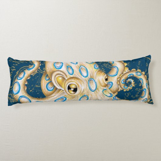 ブルーリングや輪タコヴィンテージマップ航海の ボディピロー (裏面)