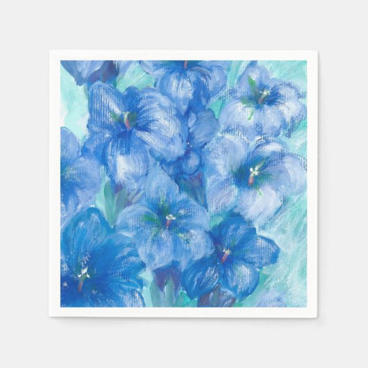 ブルーリンドウの花 スタンダードカクテルナプキン (正面)