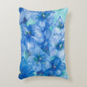 ブルーリンドウ絵画の花 アクセントクッション (正面(垂直))