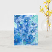 ブルーリンドウ絵画の花 カード (黄色い花)