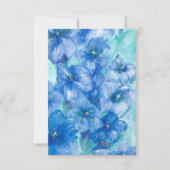 ブルーリンドウ絵画の花 サンキューカード (正面)