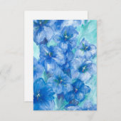 ブルーリンドウ絵画の花 サンキューカード (正面/裏面)