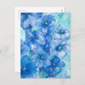 ブルーリンドウ絵画の花 シーズンポストカード (正面/裏面)