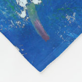 ブルーリンドウ絵画の花 フリースブランケット (角)