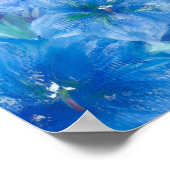 ブルーリンドウ絵画の花 ポスター (角)