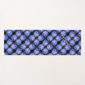 ブルーリンドウ花の抽象芸術 パーソナライズされた ヨガマット (正面(横))