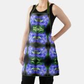 ブルーリンドウ花アーパーソナライズされたト エプロン (インサイチュ)