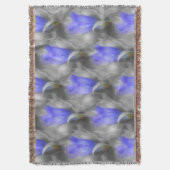 ブルーリンドウ花自然アートパターン スローブランケット (正面縦)