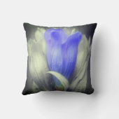 ブルーリンドウ花黒白の部分色 クッション (裏面)