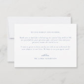 ブルーリージェンシーフローラクレストモノグラム結婚ズ サンキューカード (裏面)